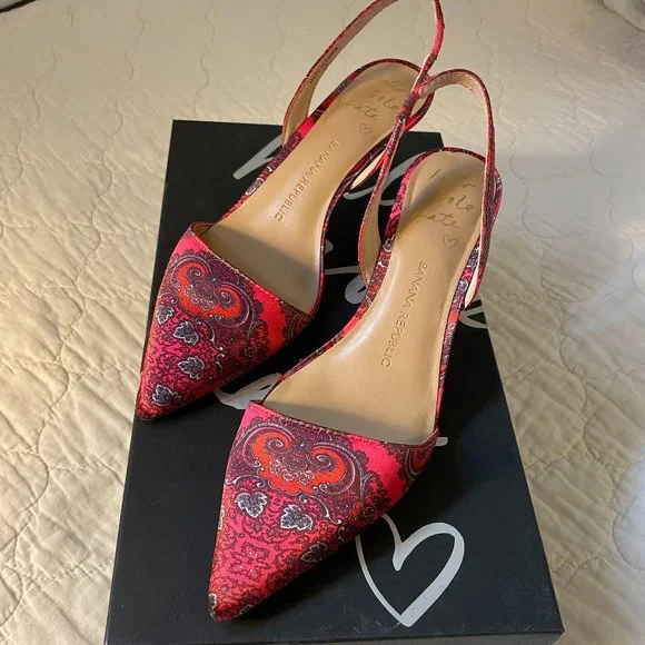 Banana Republic Red Hedy Slingback Kitten Heels